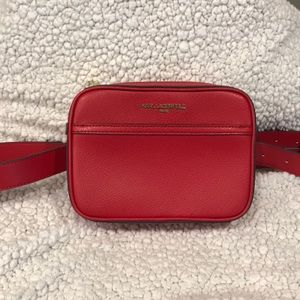 Red belted waist bag